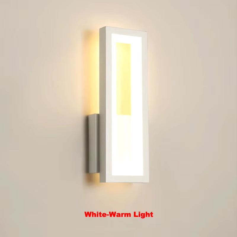 Sleek Modern Minimalist Wall Lamps - 16W LED Sconce for Stylish Home Decor in Living Room, Bedroom, and Aisles - Black & White Elegance