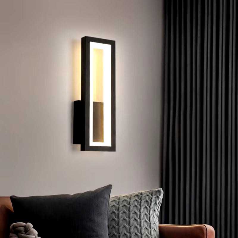 Sleek Modern Minimalist Wall Lamps - 16W LED Sconce for Stylish Home Decor in Living Room, Bedroom, and Aisles - Black & White Elegance