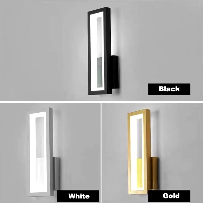 Sleek Modern Minimalist Wall Lamps - 16W LED Sconce for Stylish Home Decor in Living Room, Bedroom, and Aisles - Black & White Elegance