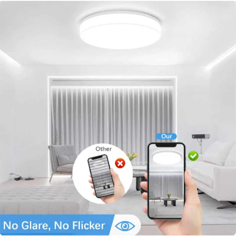 Sleek Ultra-Thin Round LED Ceiling Lamp - Modern Bedroom Light Fixture for Stylish Home Decor