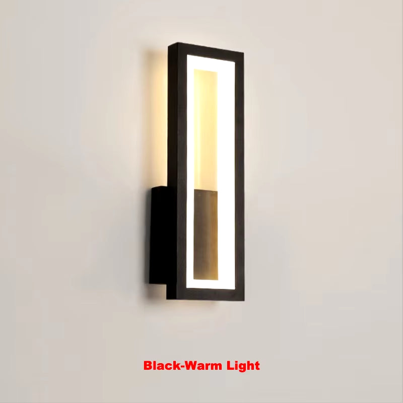 Sleek Modern Minimalist Wall Lamps - 16W LED Sconce for Stylish Home Decor in Living Room, Bedroom, and Aisles - Black & White Elegance